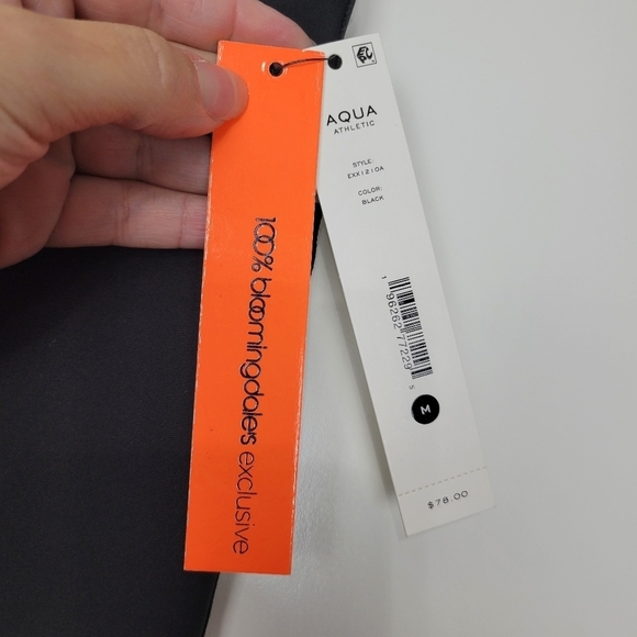 NWT Bloomingdale's Exclusive Aqua High Rise Split Hem Bootcut Leggings Black - Picture 7 of 10